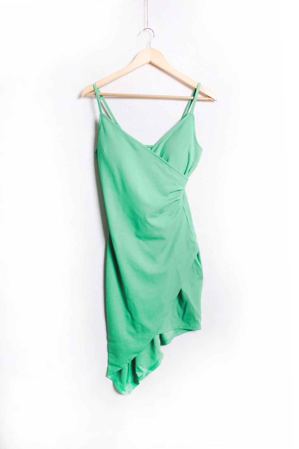 Women's Sleeveless Spaghetti Strap Asymmetrical Hem Mini Dress