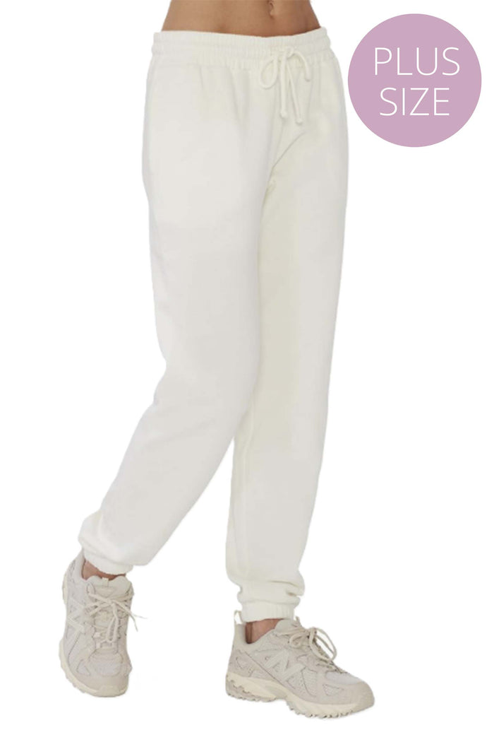 Women's Plus Drawstring Fleece Perfect Jogger Sweatpants