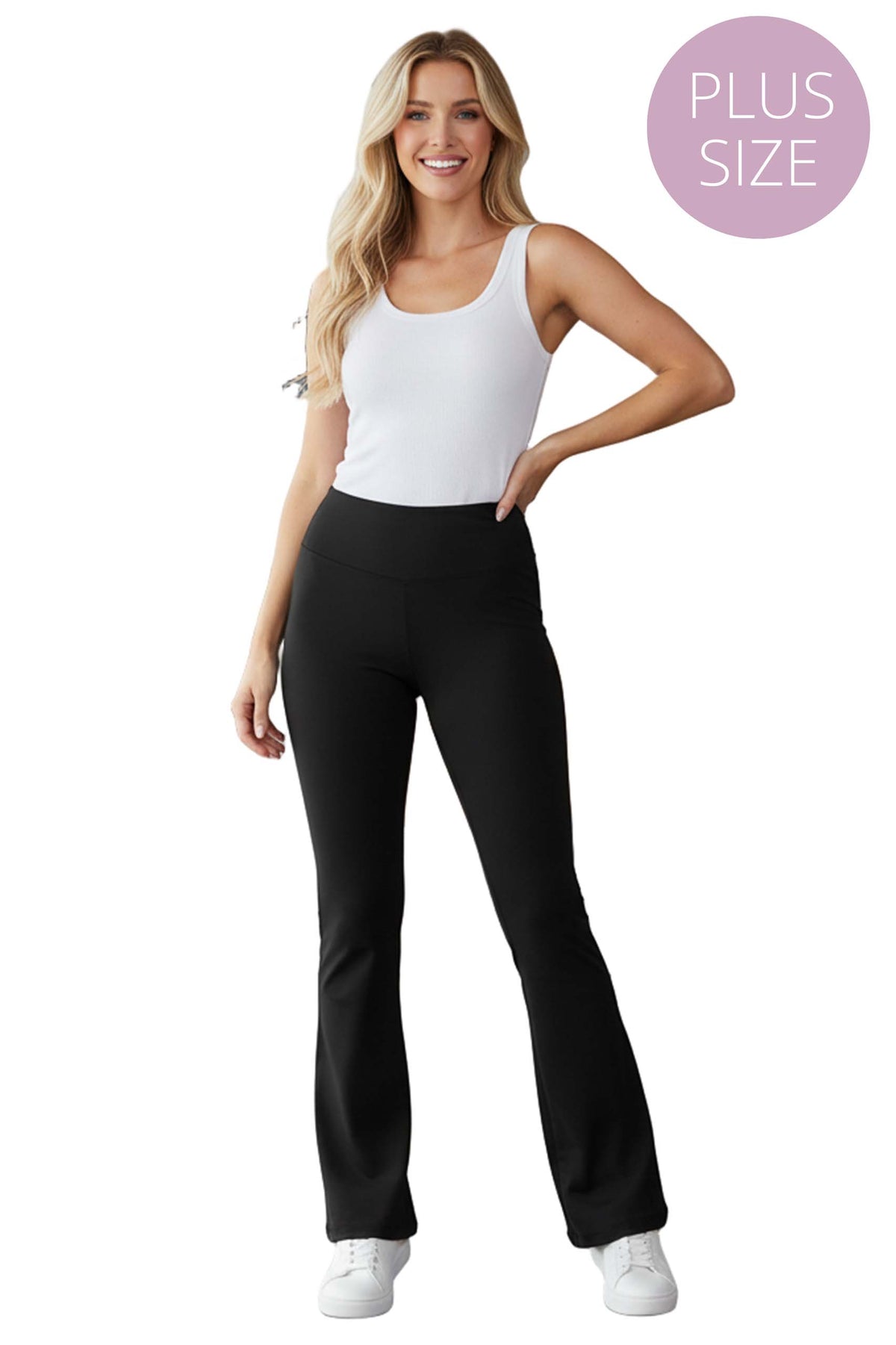 Women's Plus High Waisted Activewear Flare Yoga Pants