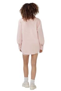 Women's Long Sleeve Button Down Pocket Fleece Shacket
