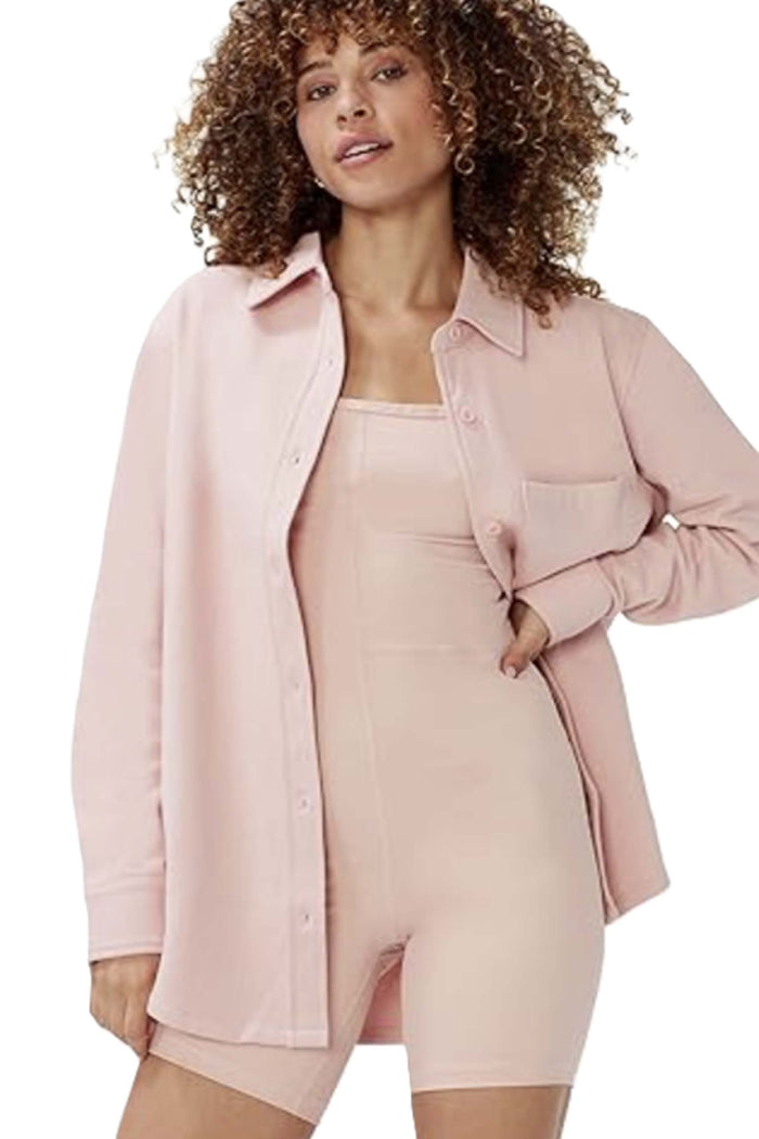 Women's Long Sleeve Button Down Pocket Fleece Shacket