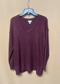 Women's Long Sleeve V Neck Knit Sweater