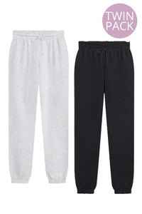 Women's High Waisted Oversize Drawstring Fleece Sweatpants - Twin Pack