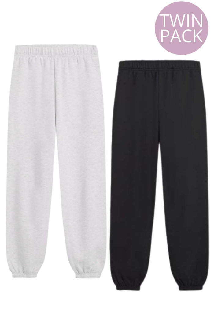 Women's High Waisted Oversize Fleece Sweatpants - Twin Pack