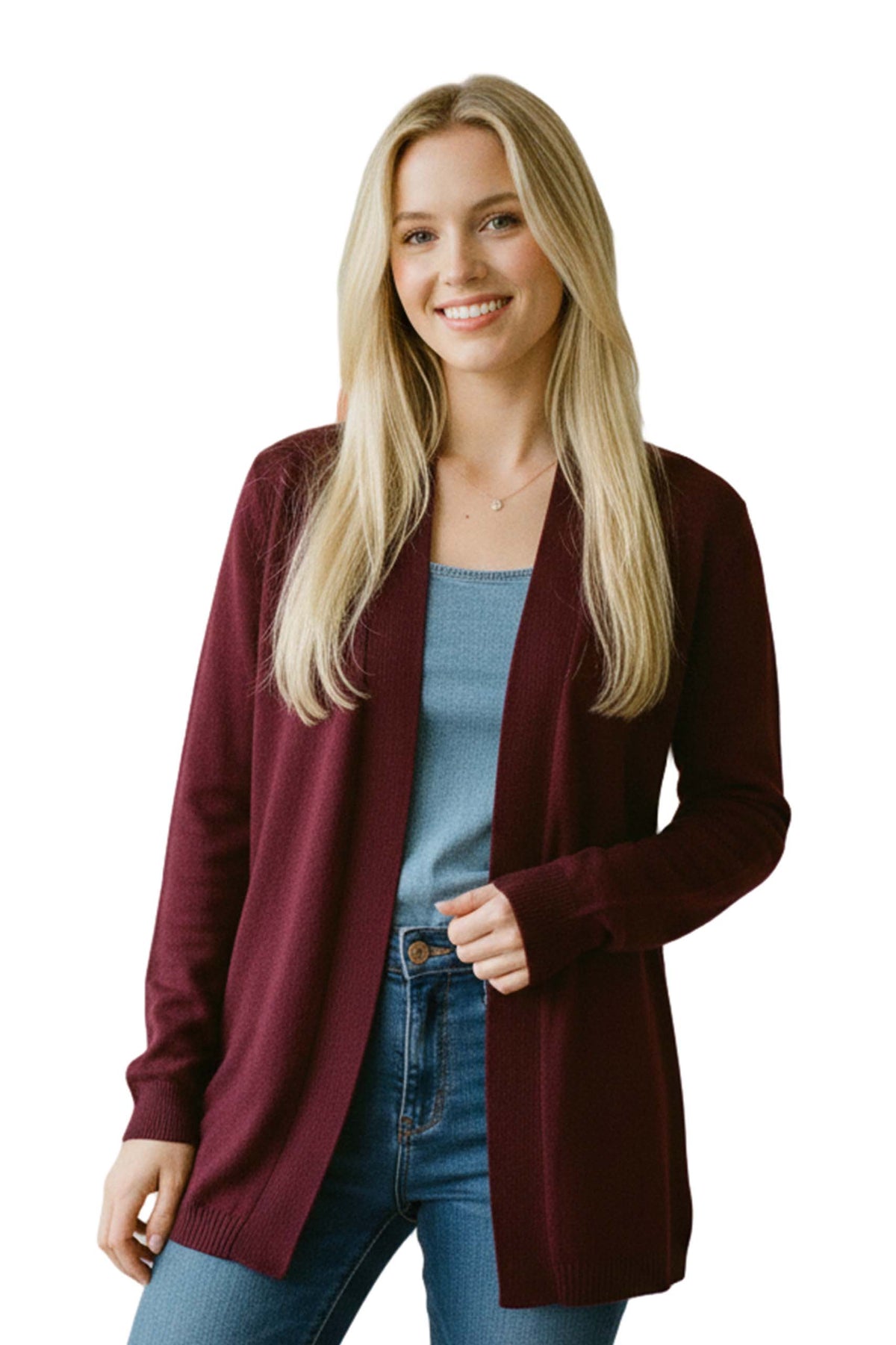 Women's Long Sleeve Open Front Knit Cardigan