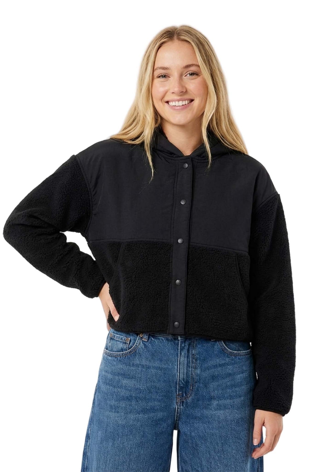 Women's Button Down Sherpa Fleece Jacket