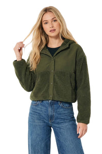Women's Button Down Sherpa Fleece Jacket
