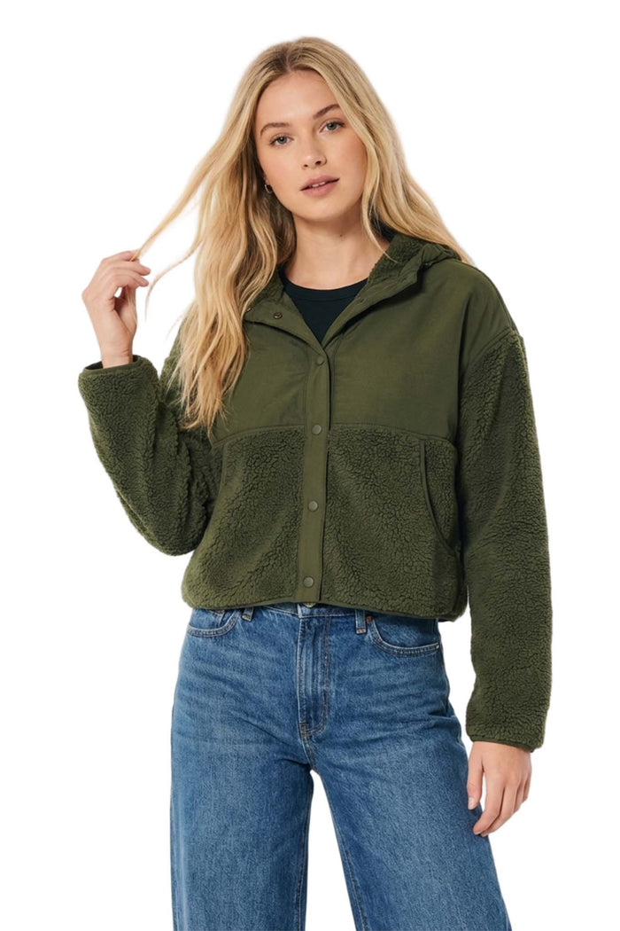 Women's Button Down Sherpa Fleece Jacket