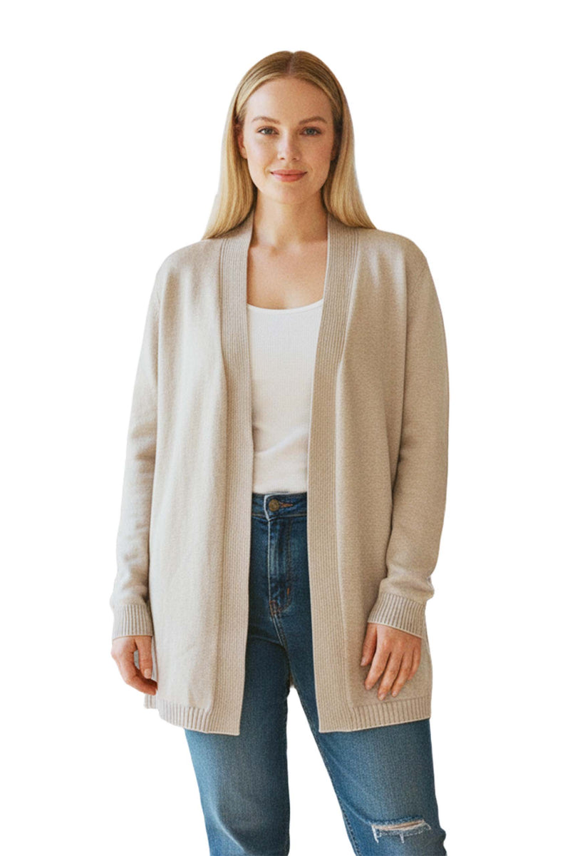 Women’s Plus Long Sleeve Open Front Knit Cardigan