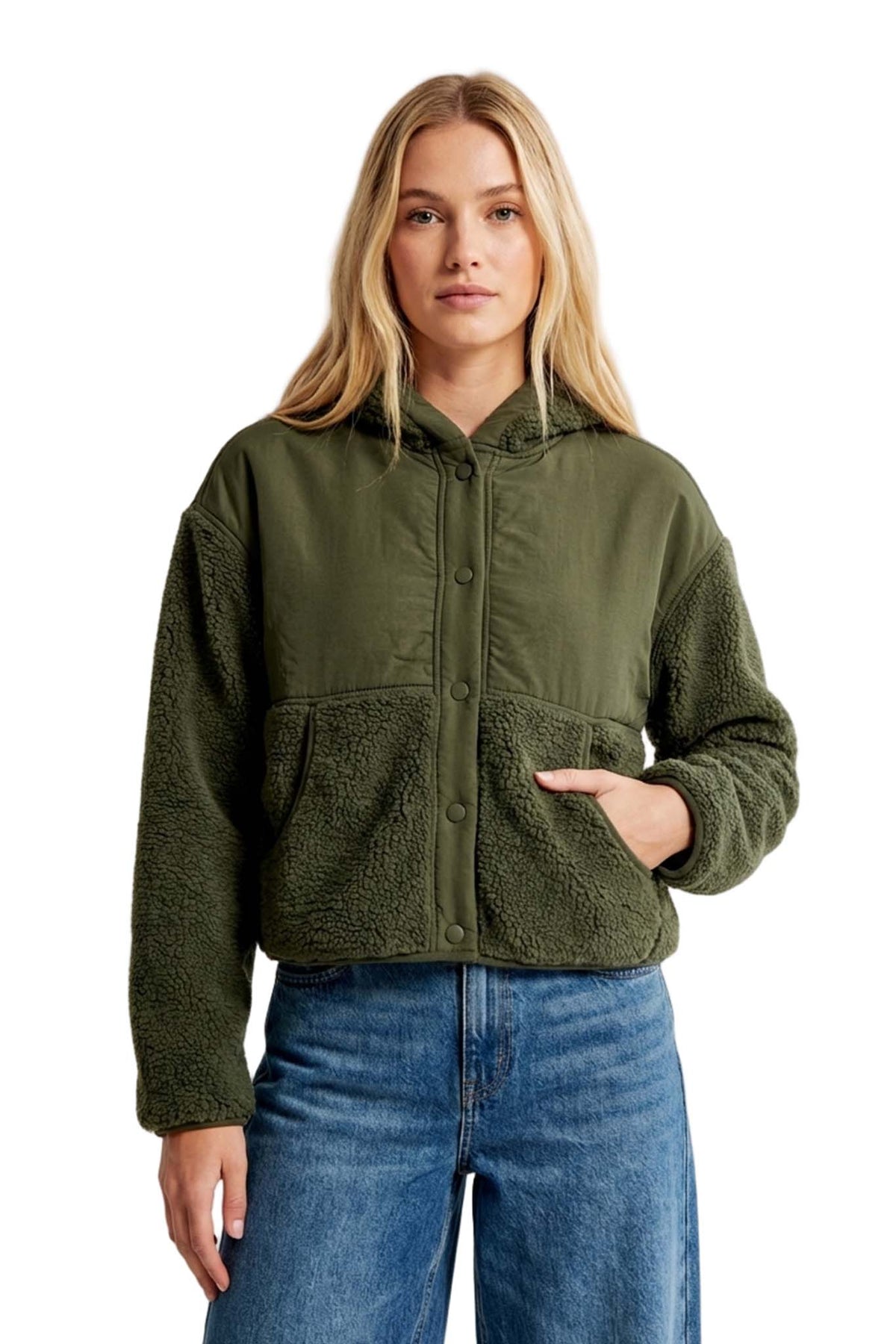 Women's Button Down Sherpa Fleece Jacket