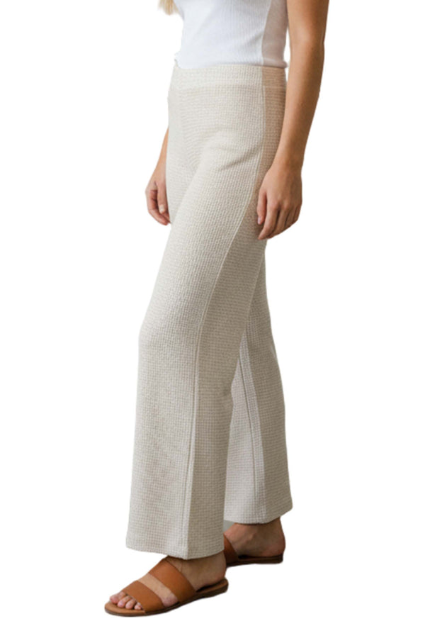 Women's High Waisted Waffle Wide Leg Pants