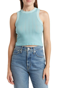 Women's Sleeveless Round Neck Ribbed Top