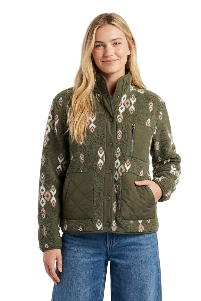 Women's Button Down Aztec Sherpa Jacket