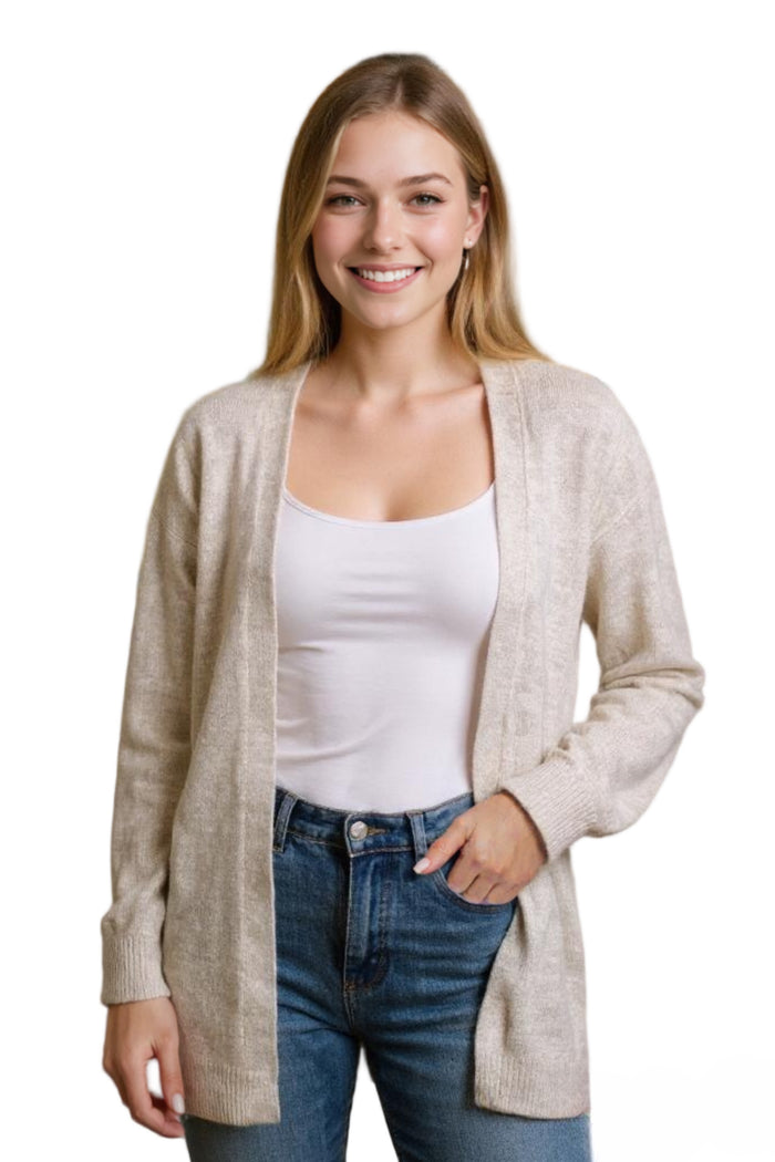 Women’s Long Sleeve Open Front Knitted Cardigan