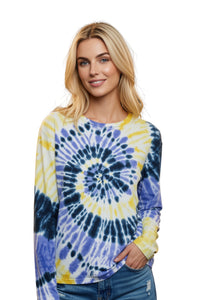 Women's Long Sleeves Crew Neck Tie Dye Top