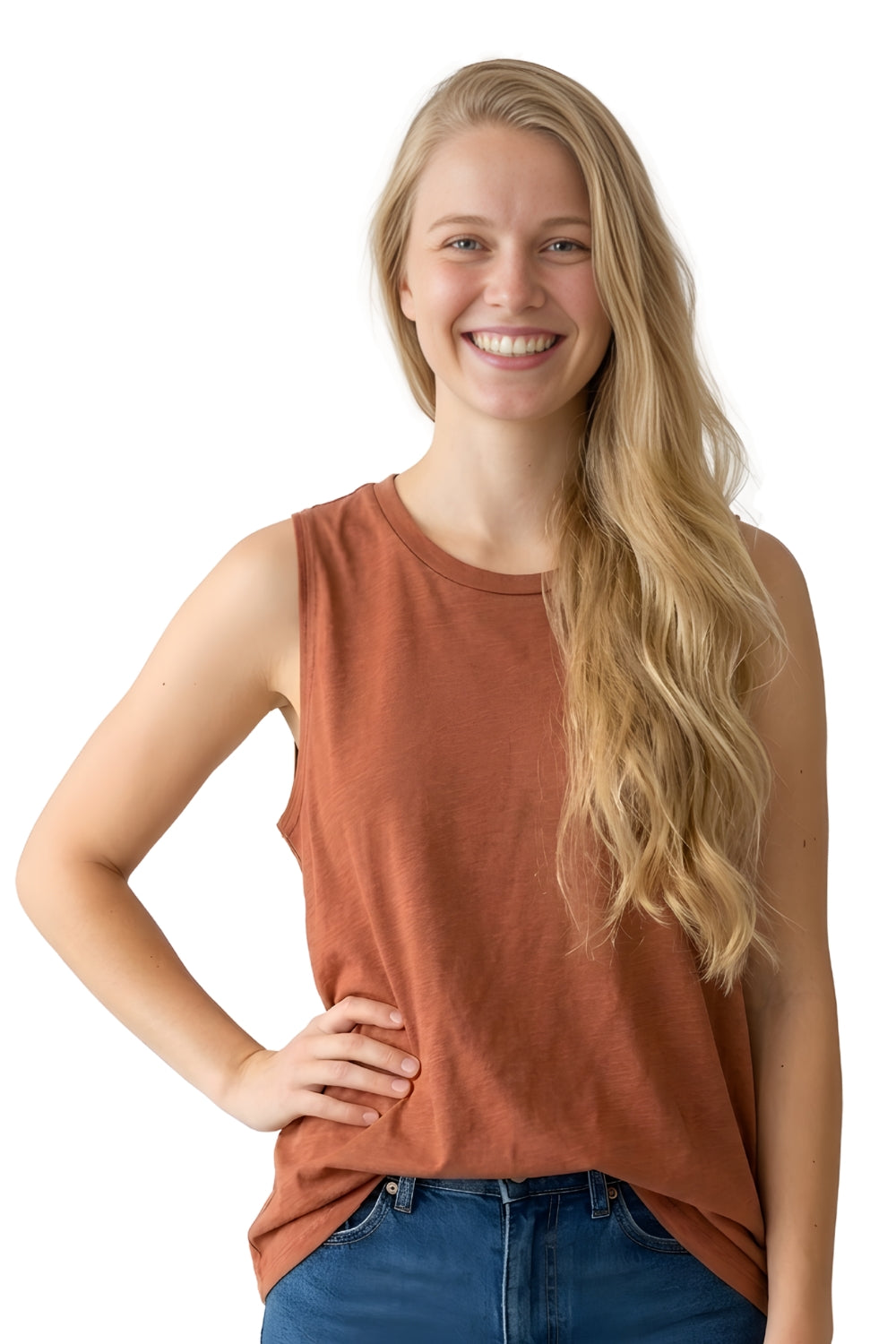 Women's Sleeveless Round Neck Tank Top