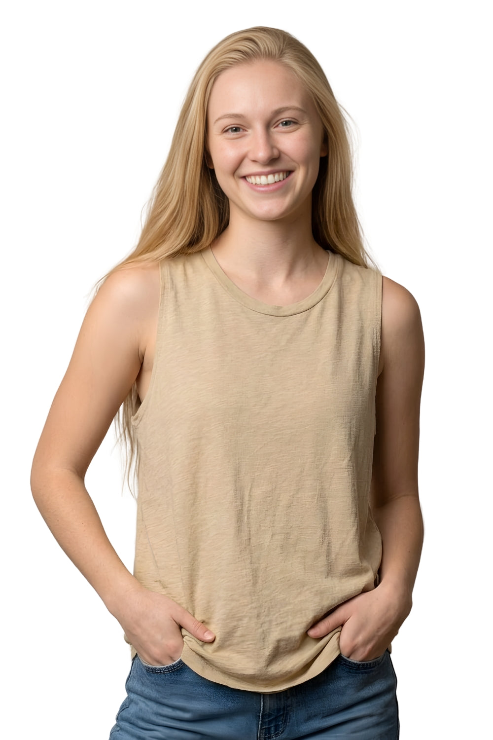 Women's Sleeveless Round Neck Tank Top