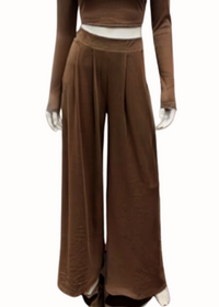 Women's High Waist Ribbed Cozy Wide Leg Pants