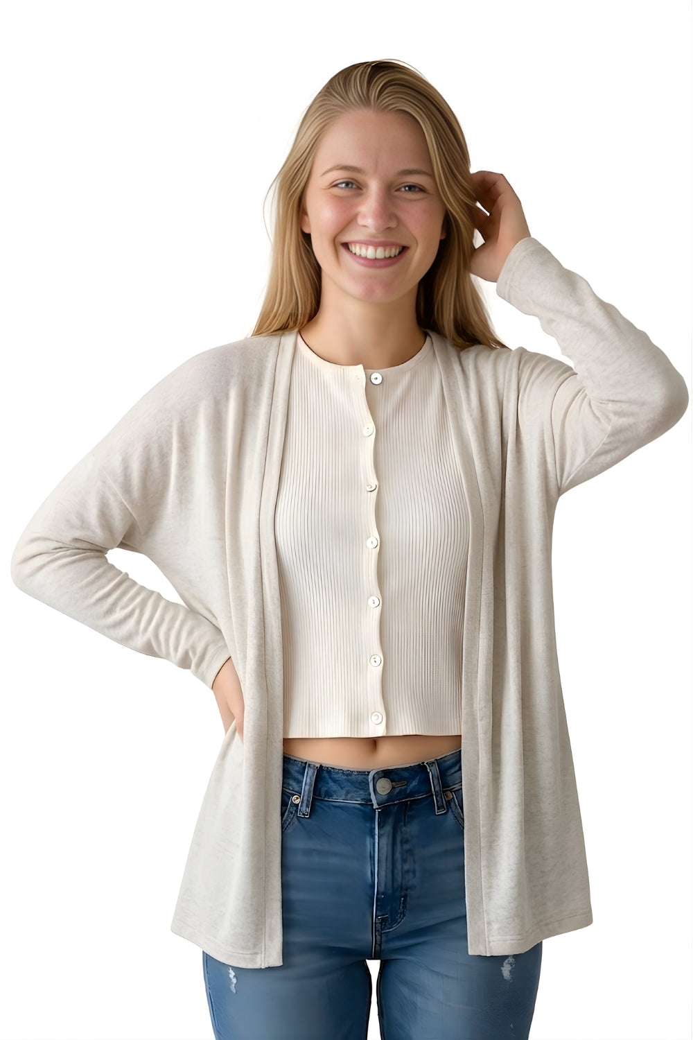 Women’s Long Sleeve Open Front Knit Cardigan