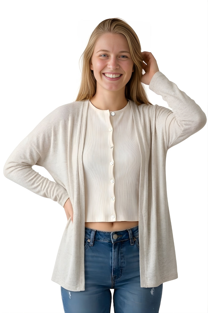 Women’s Long Sleeve Open Front Knit Cardigan