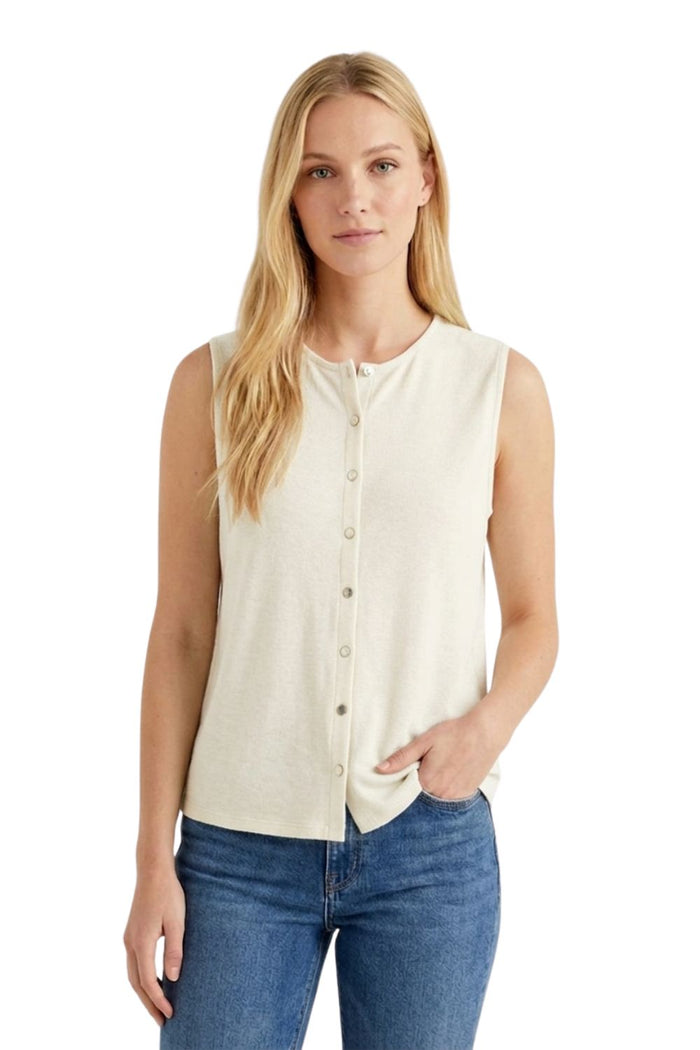 Women's Sleeveless Button Front Top
