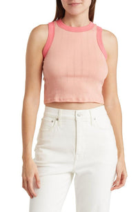 Women's Sleeveless Round Neck Ribbed Top