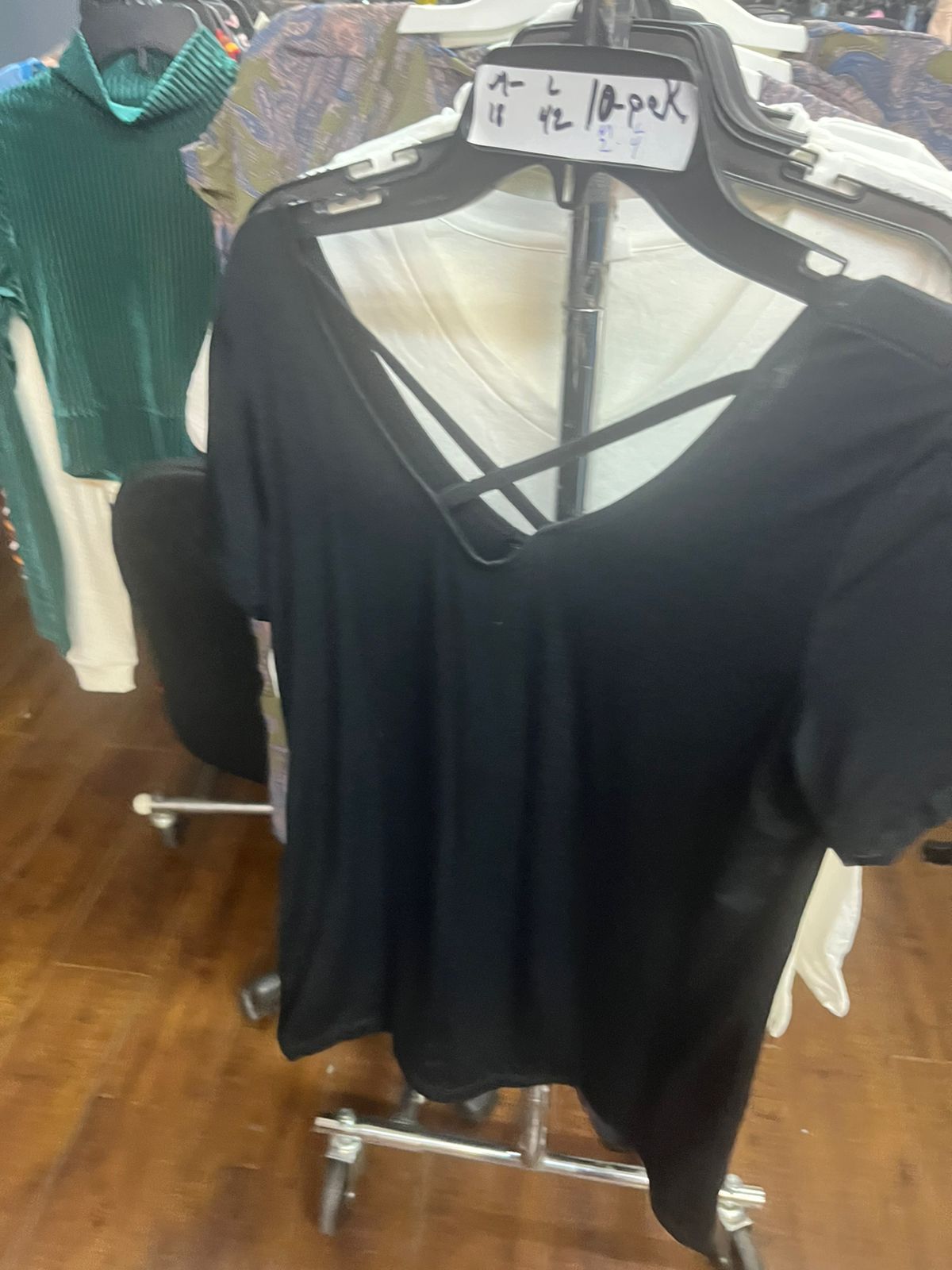 Women's Short Sleeve Criss Cross Strap Solid Top