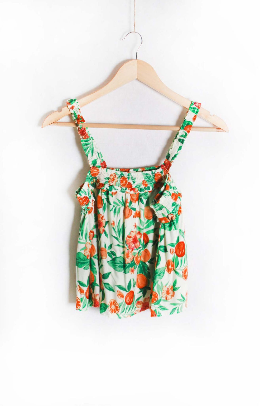 Women's Sleeveless Strappy Floral Cropped Top