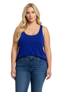Women's Plus Sleeveless Round Neck Solid Tank Top