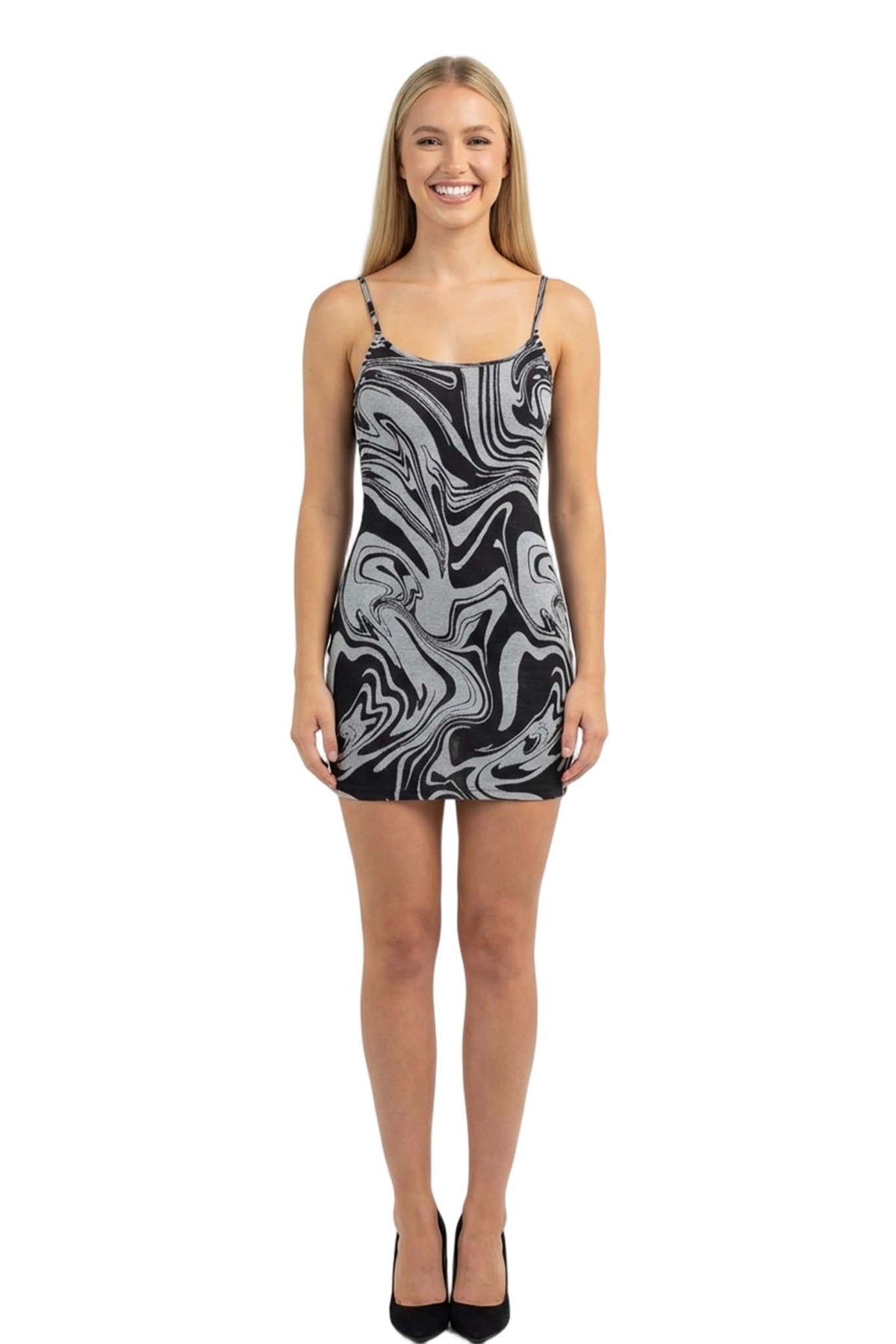 Women's Sleeveless Printed Cami Mini Dress Women's Sleeveless Printed Cami Mini Dress