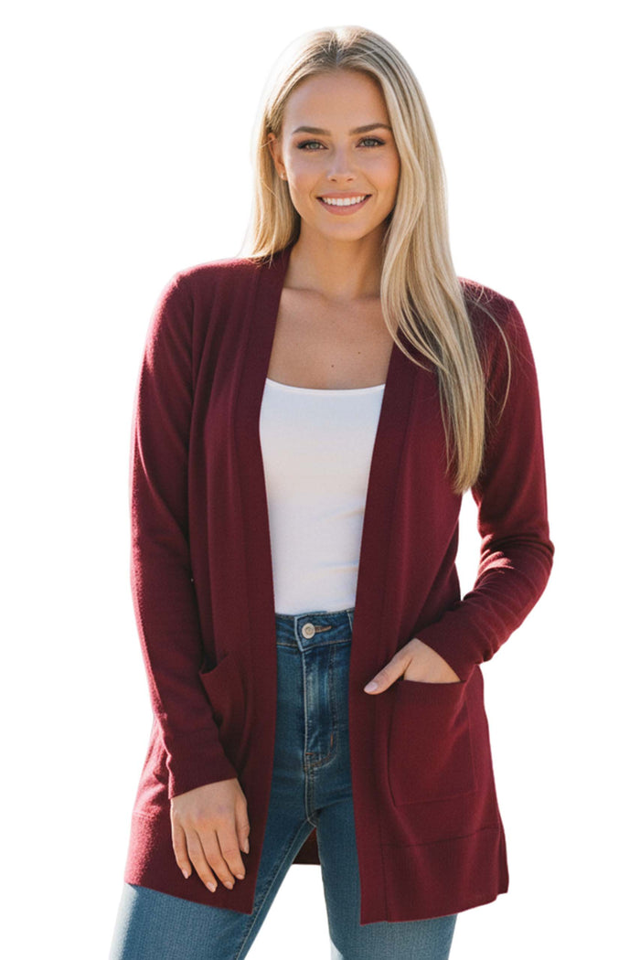 Women's Long Sleeve Open Front Lightweight Knit Cardigan