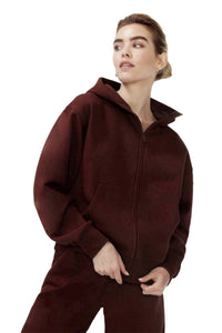 Women's Long Sleeve Boyfriend Fit Zip Fleece Hoodie
