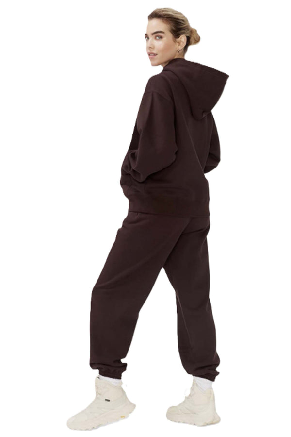 Women's Long Sleeves Fleece Oversize Zip Hoodie & Sweatpants Set