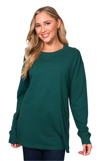 Women's Long Sleeve Round Neck Solid Sweater