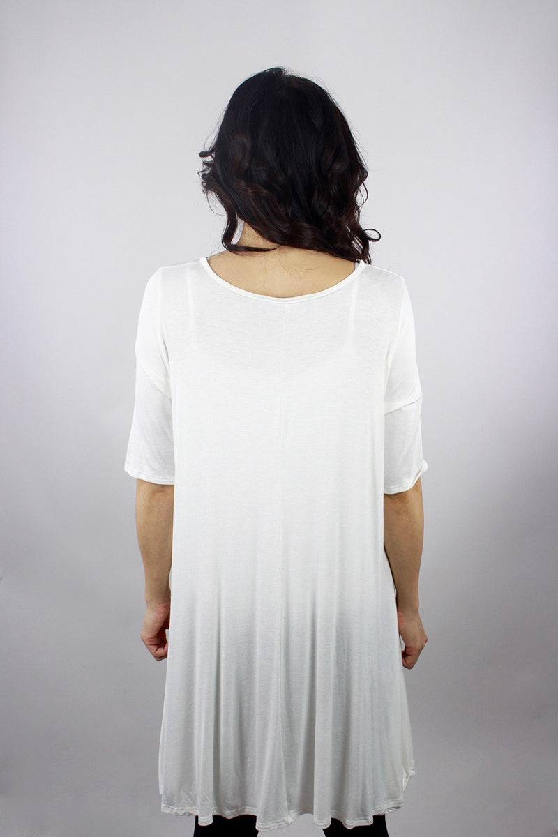Women's Short Sleeve Flowy Tunic Top