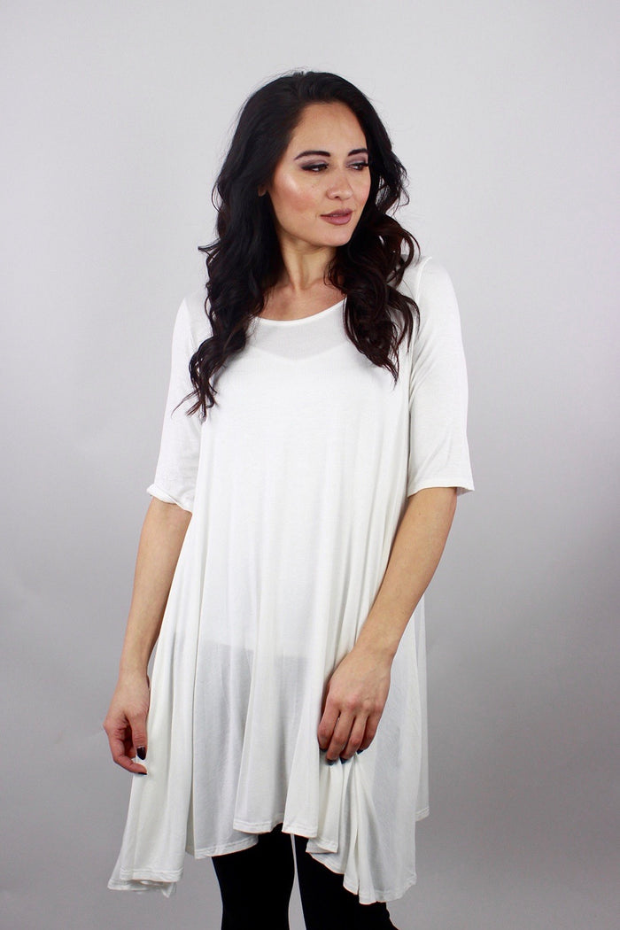 Women's Short Sleeve Flowy Tunic Top