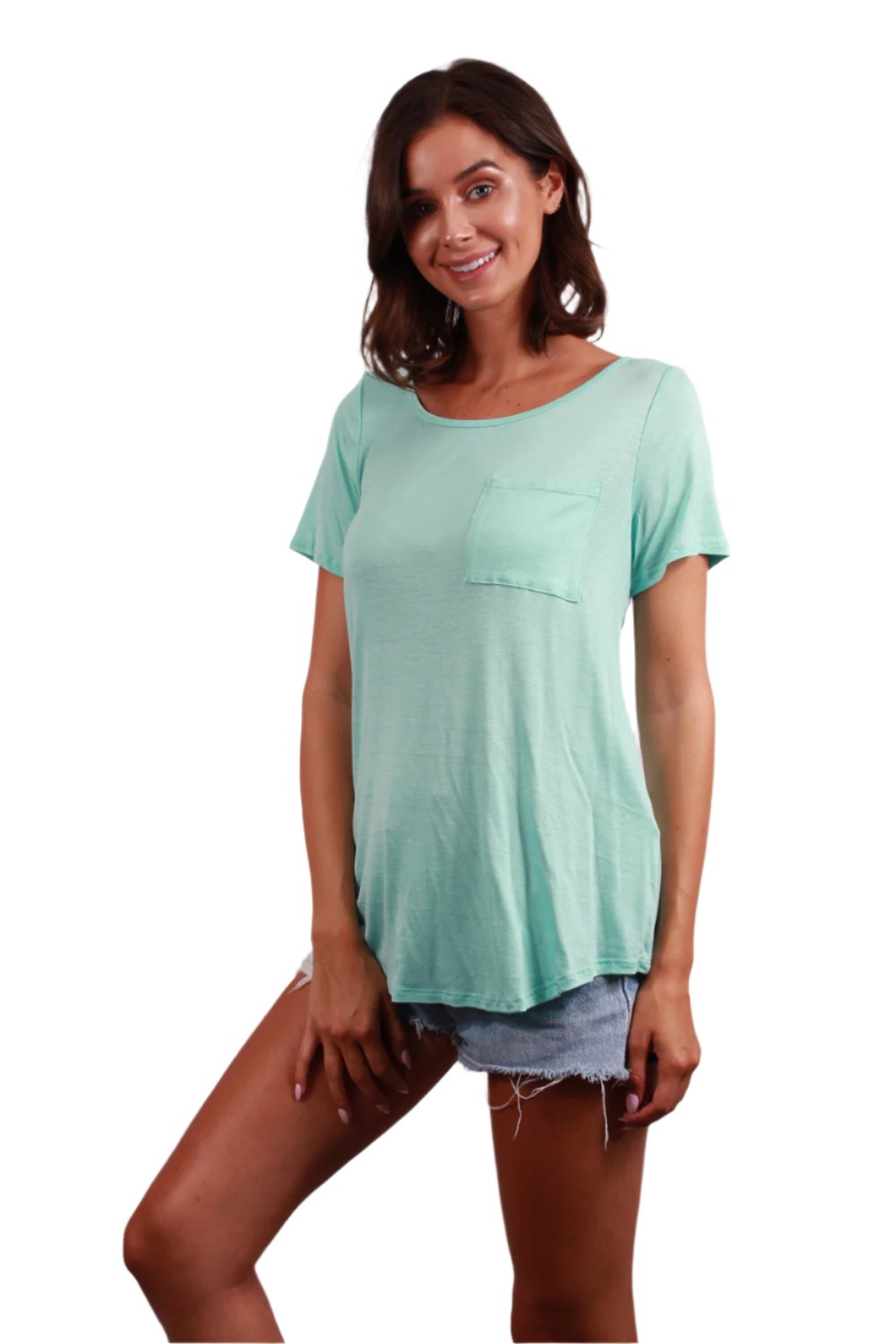 Crew neck pocket tee