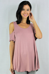 Women's Short Sleeve Cold Shoulder Top