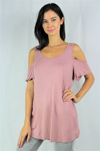 Women's Short Sleeve Cold Shoulder Top