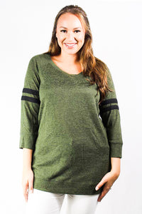 Women's Plus Size 3/4 Sleeve Light Weight Knit Top
