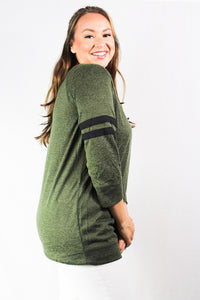 Women's Plus Size 3/4 Sleeve Light Weight Knit Top