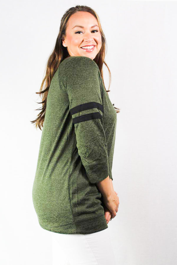 Women's Plus Size 3/4 Sleeve Light Weight Knit Top