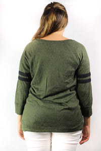 Women's Plus Size 3/4 Sleeve Light Weight Knit Top