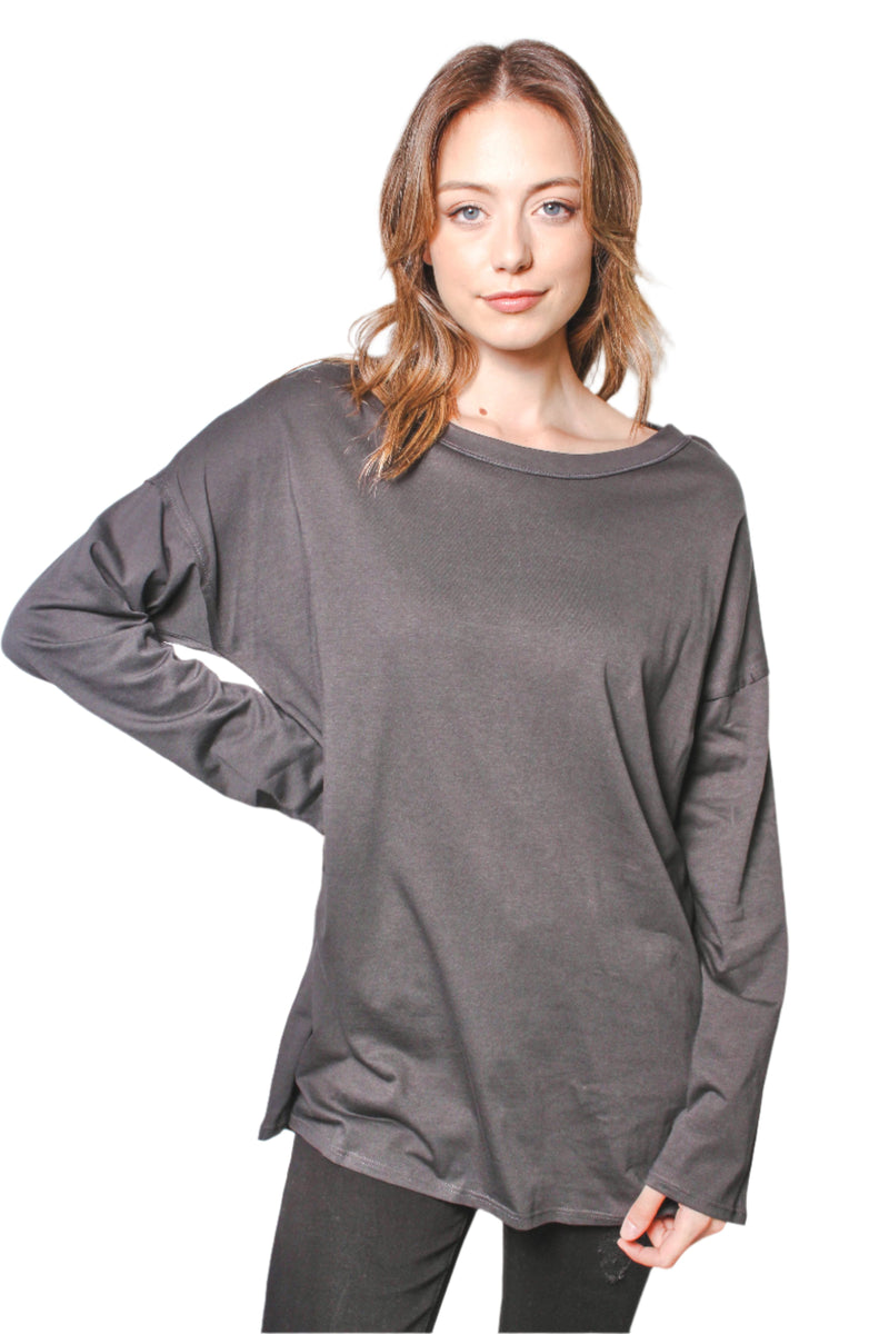 Women's Long Sleeve Round Neck Loose Fit Top