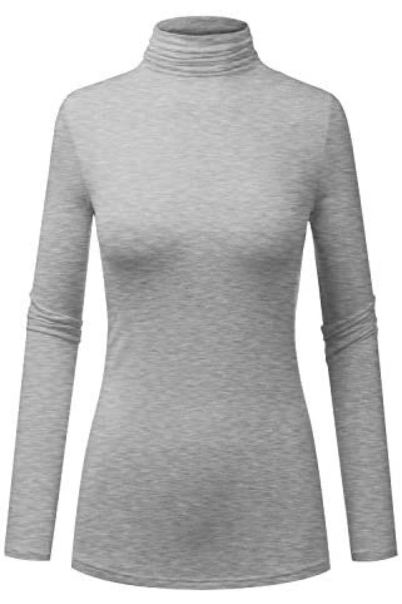 Women's Turtle Neck Long Sleeve Jersey Top