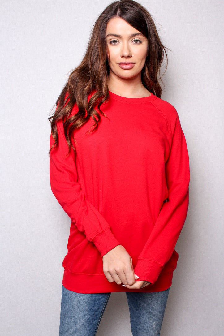 Women's Long Sleeve Light Weight French Terry Top