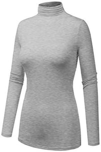 Women's Turtle Neck Long Sleeve Jersey Top
