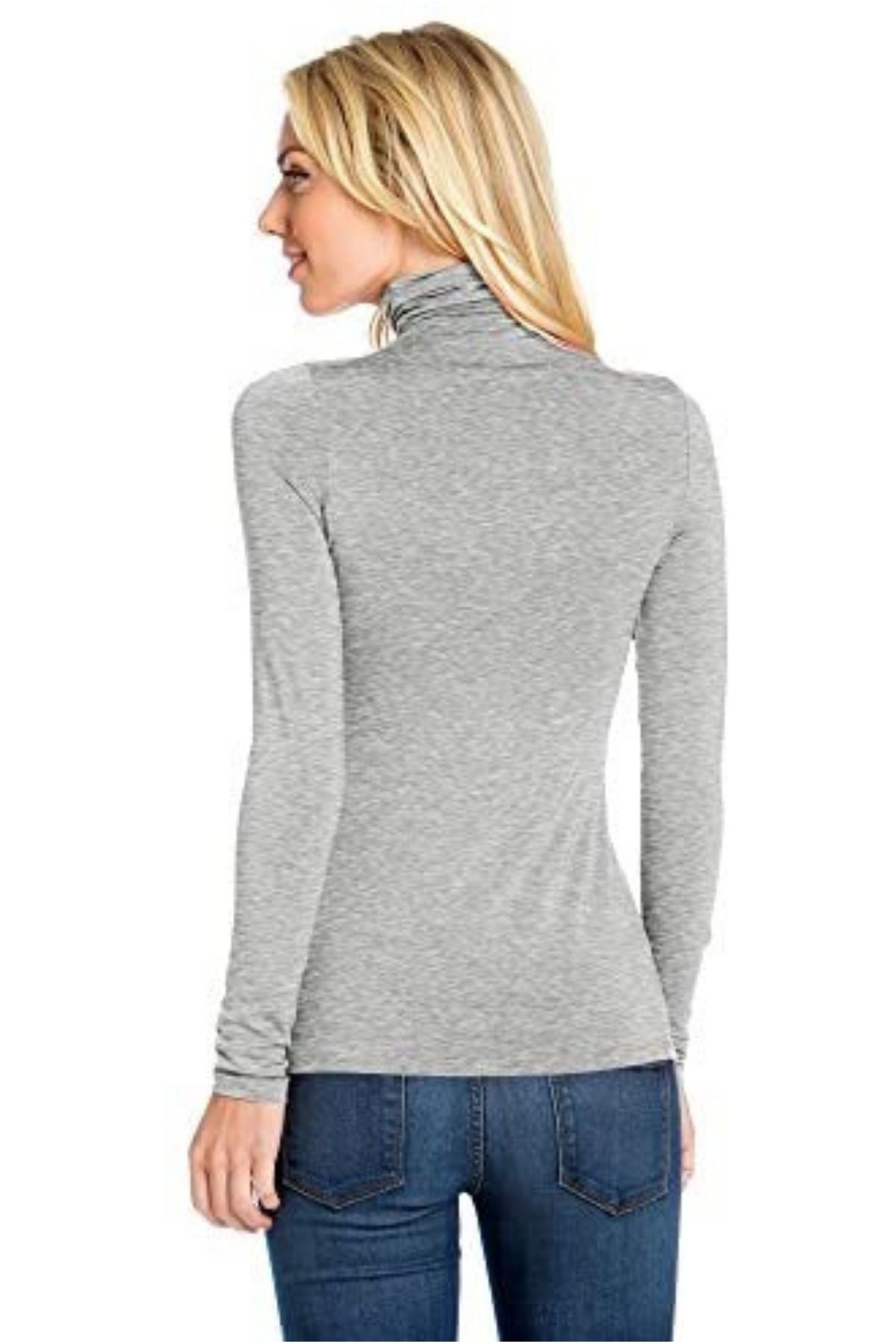 Women's Turtle Neck Long Sleeve Jersey Top