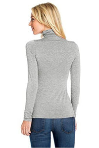Women's Turtle Neck Long Sleeve Jersey Top