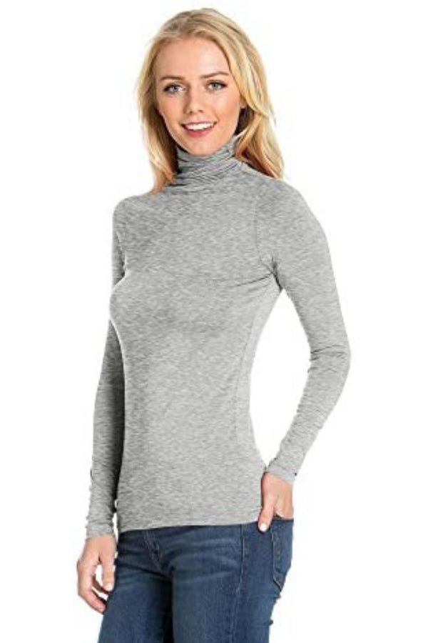 Women's Turtle Neck Long Sleeve Jersey Top